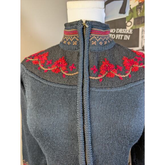 Vintage Wool Embroidered Cardigan - Picture 6 of 6